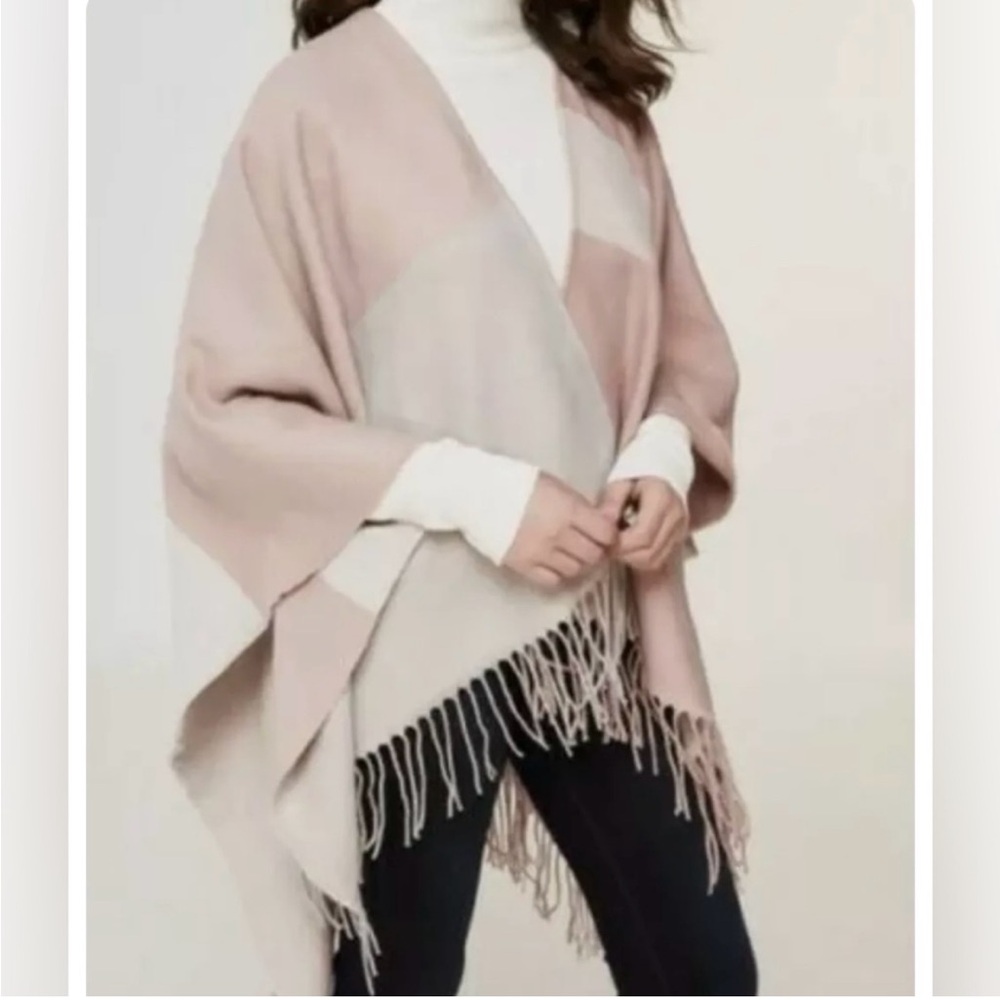 Soia & Kyo Tan and Cream Poncho
